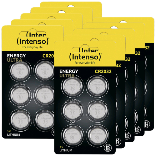 INTENSO ENERGY ULTRA CR2032 BATTERIE A BOTTONE AL LITIO IN BLISTER DA 6 Pz. x 10 BLISTER TOTALE 60 Pz.
